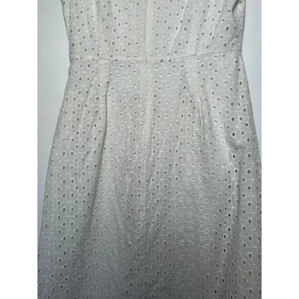 Eyelet Lace A-line Dress White Knee Length Y2K Womens Size 6 Sleeveless Sundress - Picture 10 of 16